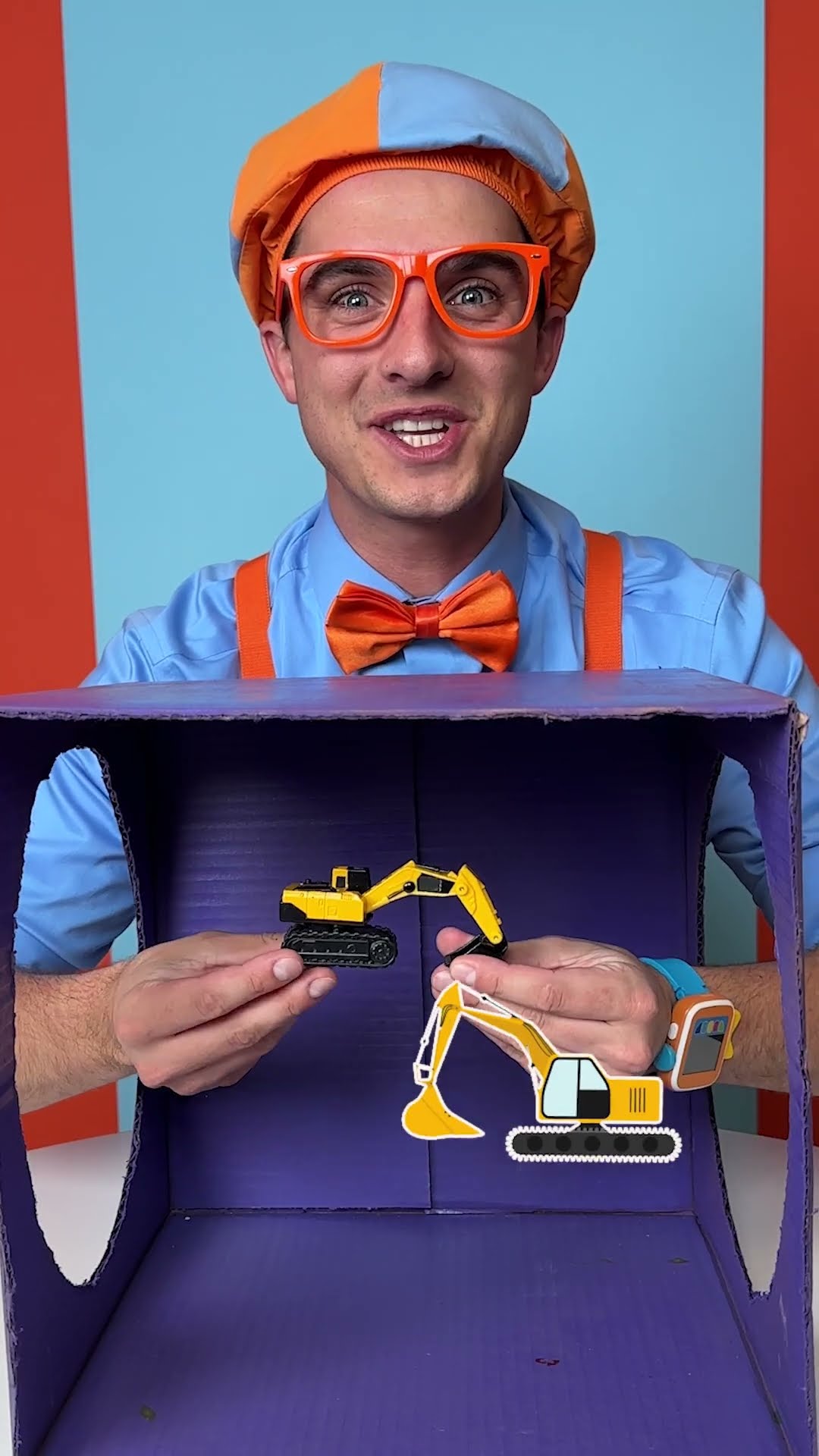 Is that a MYSTERY EXCAVATOR?! Blippi's 5 Senses Mystery Box! #blippi #shorts