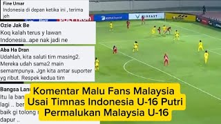 Download Lagu Komentar Malu Fans Malaysia Usai Timnas Indonesia U-16 Putri Permalukan Malaysia U-16 Putri MP3 Download Lagu Komentar Malu Fans Malaysia Usai Timnas Indonesia U-16 Putri Permalukan Malaysia U-16 Putri MP3