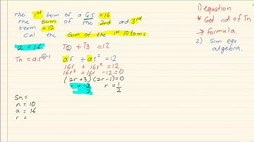 Grade 12 : Number Patterns : Solving Geometric simultaneous equations using sequence and series
