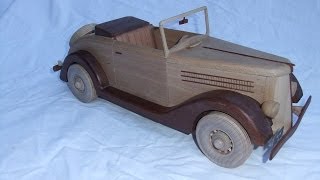 Wooden 1936 Ford This is a 1936 ford made completely of wood from a set of T & J plans http://toysandjoys.com/