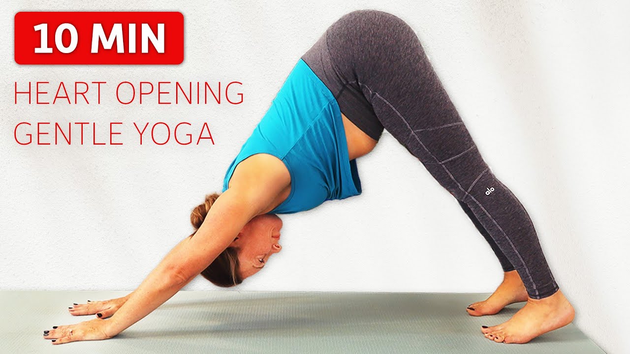 10 Minute Yoga Gentle Heart Opening, Beginners Yoga Routine Chakra Morning w/ Tessa