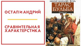 Остап и Андрий - сравнительная характеристика (по повести Тарас Бульба)