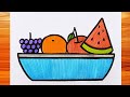 Easy fruit basket drawing  art of kala