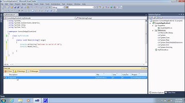 Use of error List Window