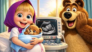 ماشا والدب 👱‍♀️👶 ماشا مامي ليوم كامل 🍼🤰 Masha Becomes a Mommy For a Day ?👶💖 Baby Masha Surprisey screenshot 5