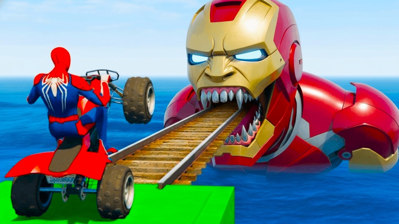 الرجل العنكبوت انقاذ باتمان Spider-Man Rescue batman vs iron man vs venom funny Game GTA 5 superhero