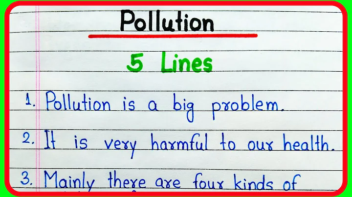 Pollution essay in English 5 lines | 5 lines on Pollution in English | Essay on Pollution 5 lines