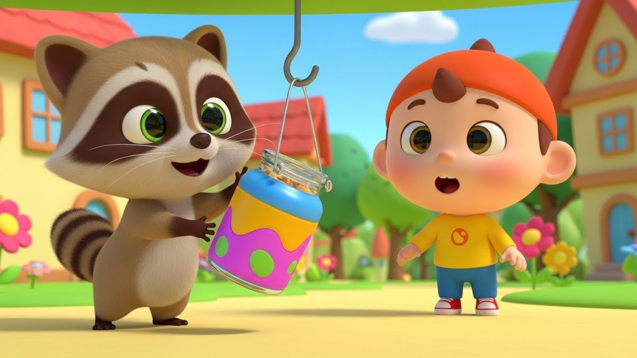 El Mapache Travieso Sacudió el Tarro de Gominolas | Canción Infantil Divertida | Rimas para Niños