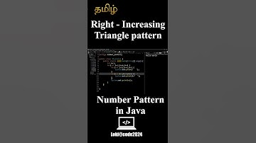 Right-IncreasingTriangleNumberpattern in Java|Pattern | #java #javatamil #coding#shortsvideo #shorts