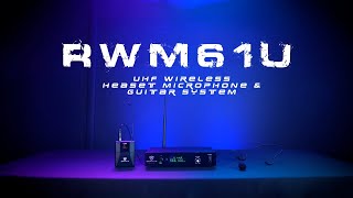 The Rockville RWM61U Professional UHF Wireless Guitar & Headset Microphone System