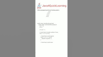 Program to print star rhombus pattern in java || Interview Questions || #Java4QuickLearning