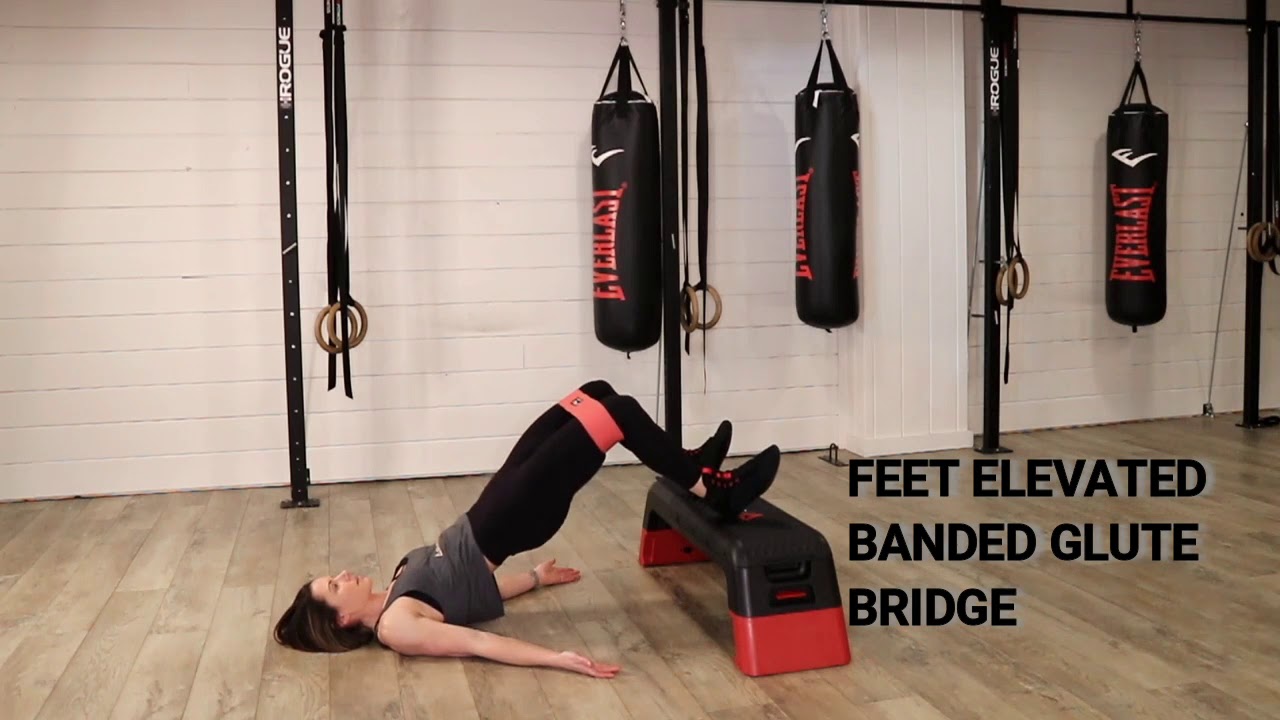 Feet Elevated Banded Glute Bridge YouTube