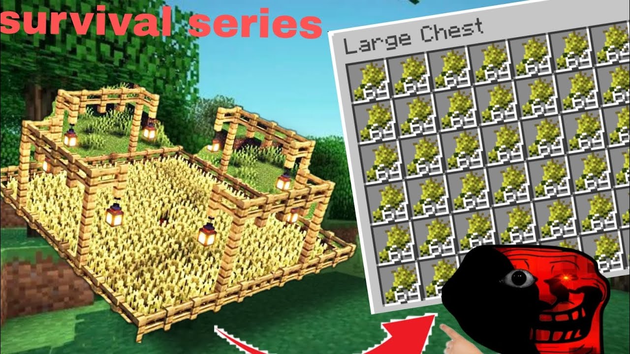 I MADE MY FIRST MINECRAFT FARM IN MINECRAFT PE | MINECRAFT SURVIVAL ...