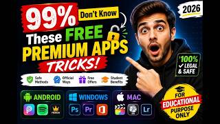 99% Don't Know These FREE Premium Apps Tricks! (2026)