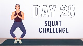DAY 28: SQUATS and ELEVATED HEELS (30 Day Squat Challenge) 5-minute workout