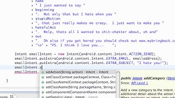 Android Developing Applications Tutorial 37 PutExtra method for an Email Intent