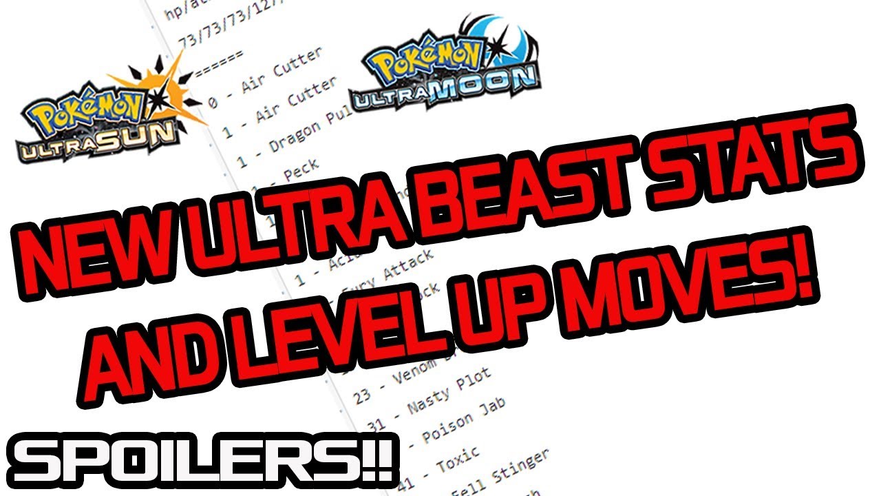 Ultra Beasts Stats NEW ULTRA BEAST STATS AND LEVEL UP MOVES THOUGHTS! - YouTube