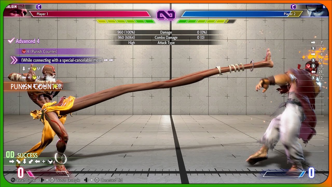 All Dhalsim Combo Trials - Input Display - Street Fighter 6