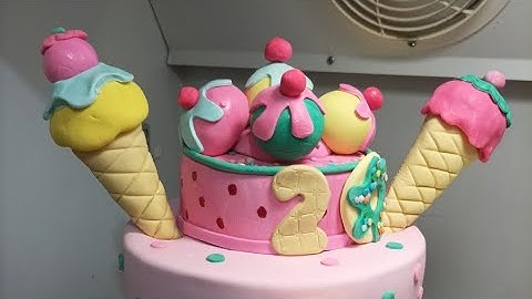 ICE CREAM VAN/TRUCK THEME CAKE | Full fondant | GANACHE