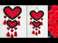 Valentine&#39;s Day Wall Hanging design | Bast Heart Room Decoration | heart wall hanging craft Artideas