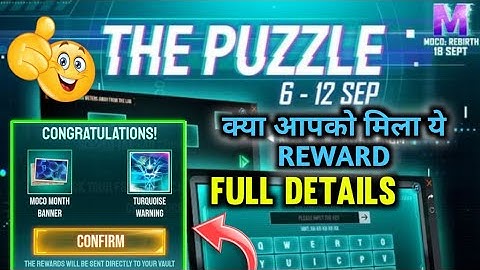 THE PUZZLE EVENT FULL DETAILS || MOCO CALENDAR EVENT HOW TO COMPLETE || FREE FIRE