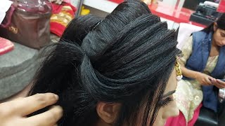 party & wedding Messy hairstyle for beginners/pooja chaudhary khushi makeover moradabad