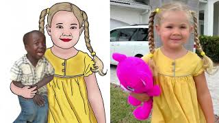 Diana and Roma going to park with their dad funny drawing meme - Diana and Roma meme drawing