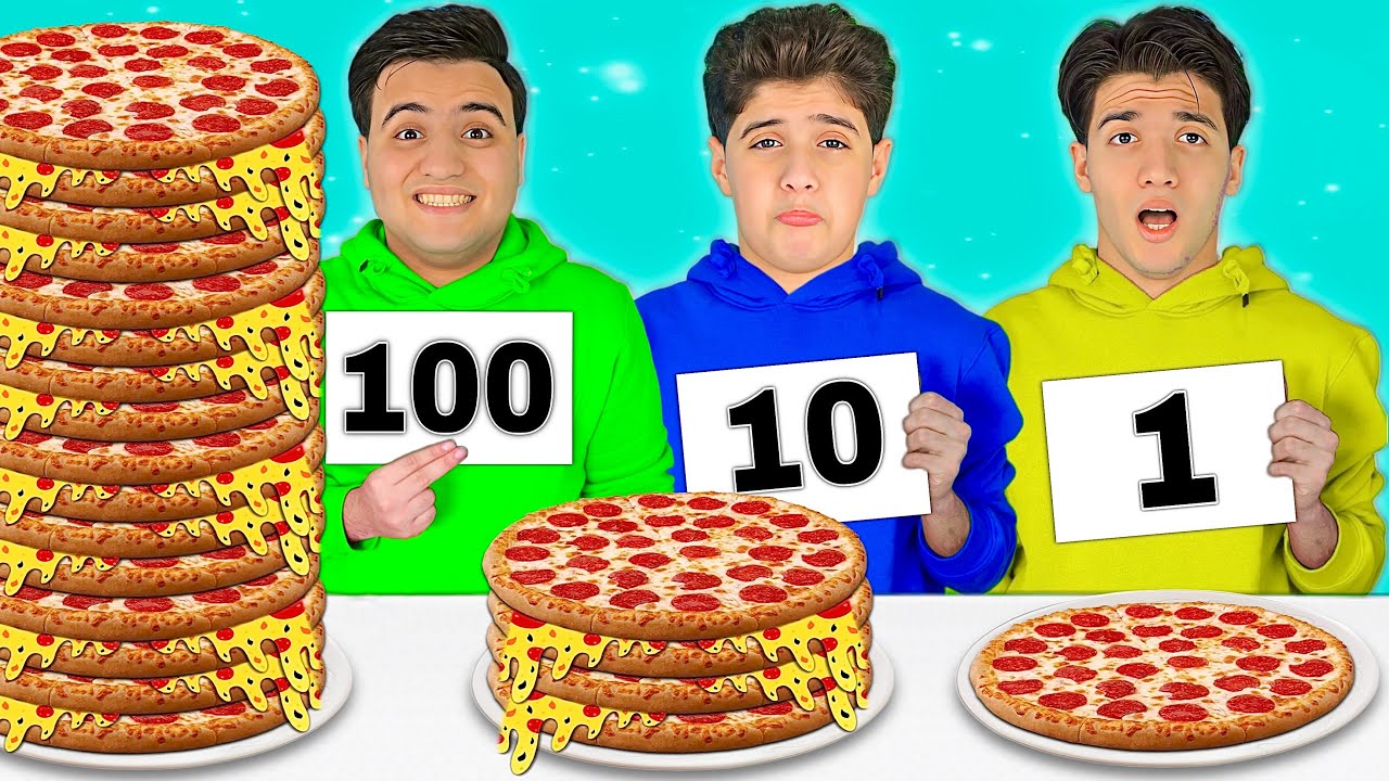 تحدي لا تختار الرقم الخطأ ❌ كلنا اكبر كمية بيتزا 🍕 في العالم 😱 نهاية صادمة 🔥 !