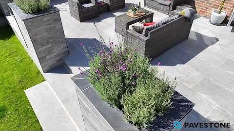 Pavestone Minerali Zinco Porcelain Wall Cladding tiles featuring Dolomite Moon Porcelain Paving