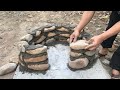 How to build firewood stoves from stone and cement  diy smart kitchen at home