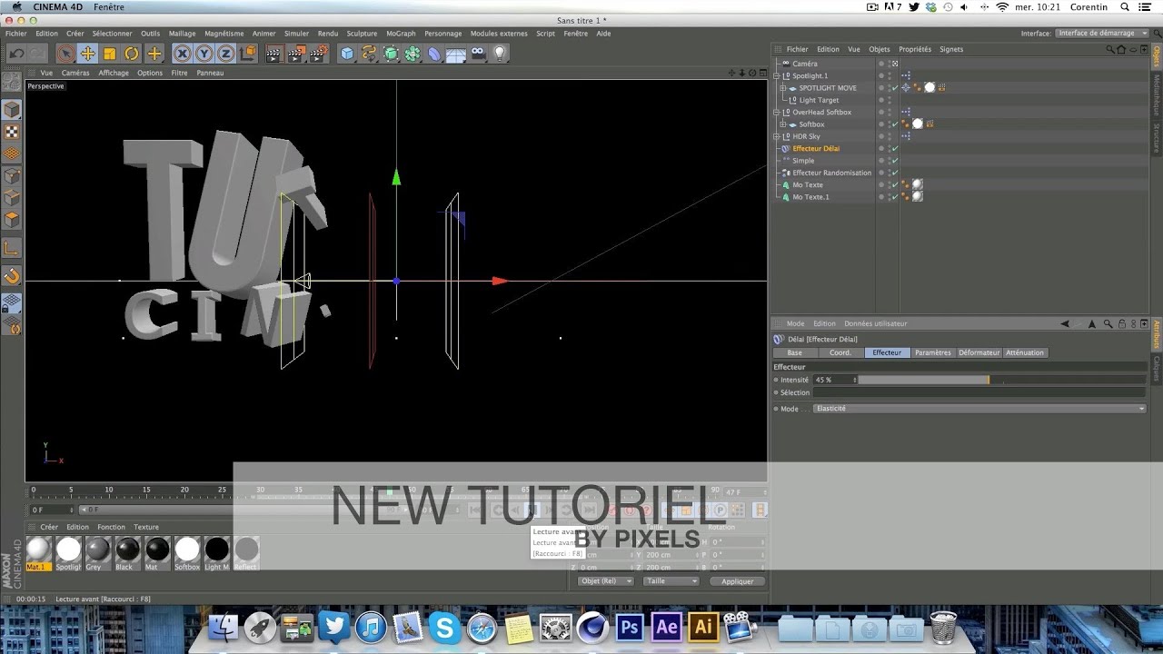 Tutoriel cinema 4D et AE / Apparition texte avec rebond / by Pixels ...
