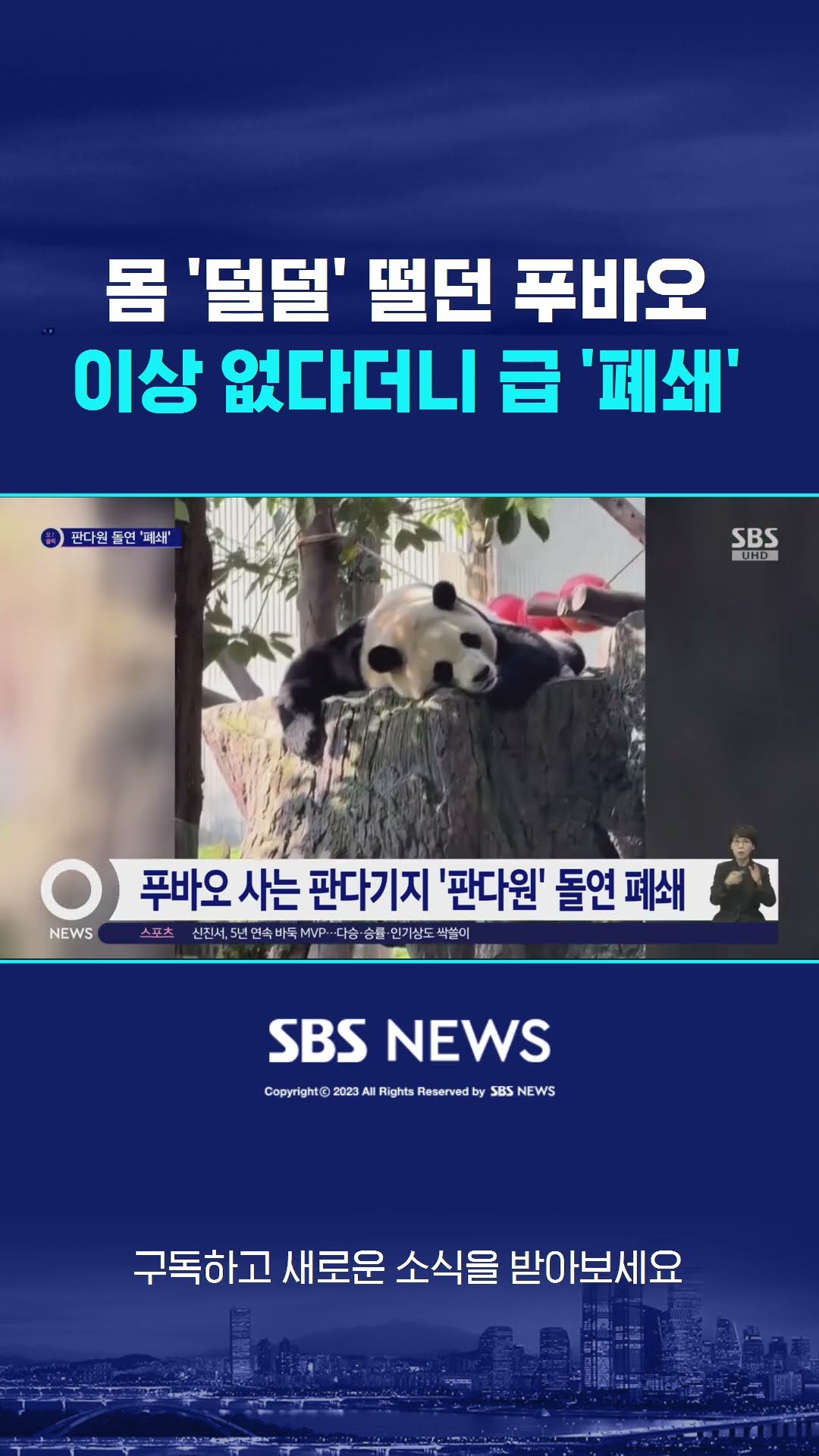 몸 '덜덜' 떨던 푸바오…이상 없다더니 급 '폐쇄' #shorts