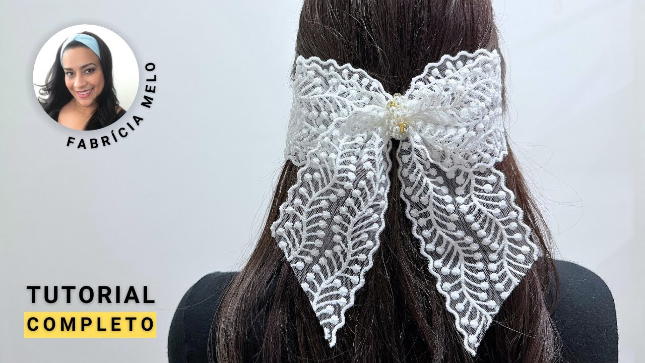 Laço de renda bordado passo a passo #pap #papdelaços #luxo #laçoluxo