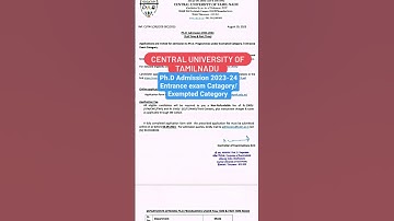 "𝐂𝐄𝐍𝐓𝐑𝐀𝐋 𝐔𝐍𝐈𝐕𝐄𝐑𝐒𝐈𝐓𝐘 𝐎𝐅 𝐓𝐀𝐌𝐈𝐋𝐍𝐀𝐃𝐔(𝗖𝗨𝗧𝗡)" #cutn  #phd_entrance #admission2023 #trending #viral #shorts