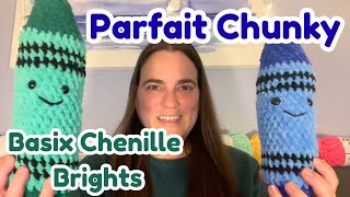 Parfait Chunky First Impressions 🧶 | vs. Premier Basix Chenille Brights Yarn 🖍️