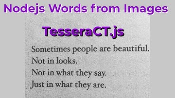 Nodejs TesseraCT.js Words from Images.