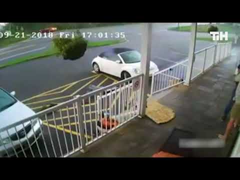 Windy Storm Blows Many Object By Store.