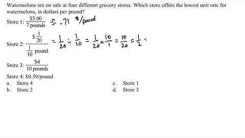Comparing Unit Rates