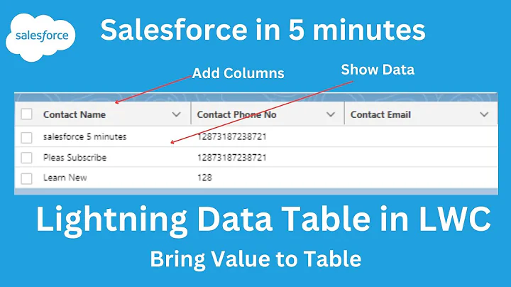 Data Table in LWC | Lightning Data table with Data in LWC | Lwc tutorial 24