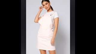 Studio - Pink Denim Pinafore Dress #Studio #ladiesfashion #dresses