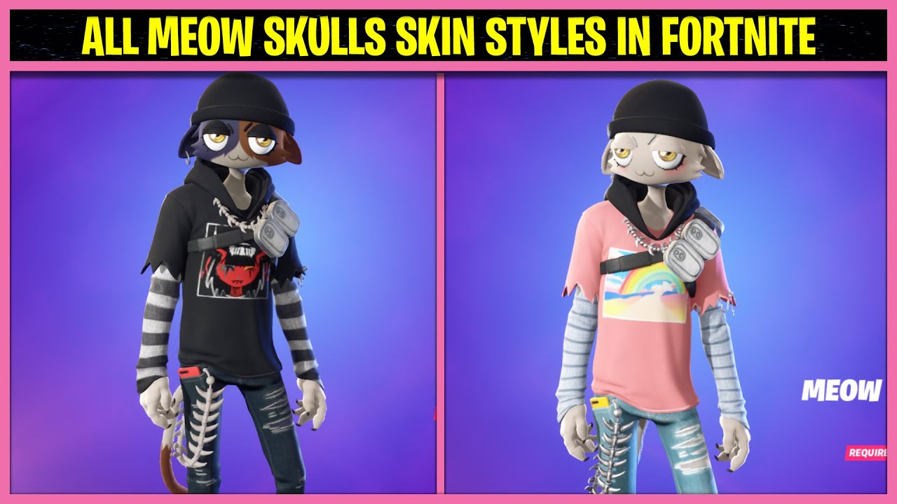 ALL MEOW SKULLS SKIN STYLES IN FORTNITE YouTube