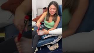 Rude man on plane gets pranked by his girlfriend! #shorts