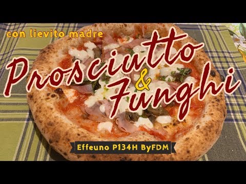 La pizza con prosciutto e funghi (con lievito madre)
