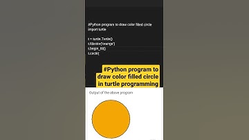 Python program to draw color filled circle in turtle programming #python color filled circle