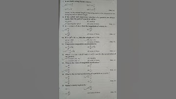 B.Sc Second Year Objective Questions Maths Paper three Mechanics ( Dynamics and statics) part-1