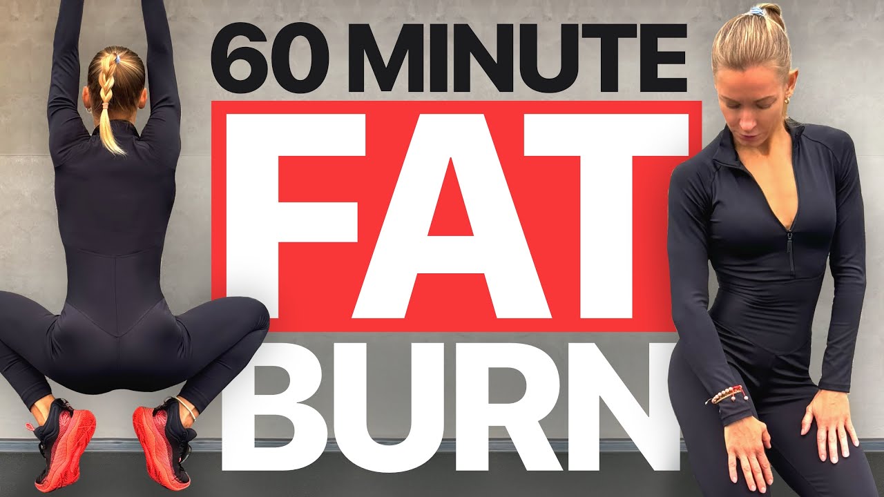 60 MIN INTENSE FAT BURNING CARDIO HIIT Workout // At Home ( Full Body ...