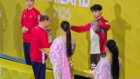 LỄ TRAO HUY CHƯƠNG VÀNG 1500M BƠI TỰ DO SEA GAMES 33: Mai Trần Tuấn Anh, Russel Pang siêu đẹp trai