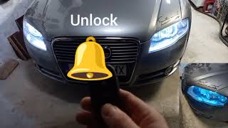 Installation on LED strip light on headlight Audi A4 b7