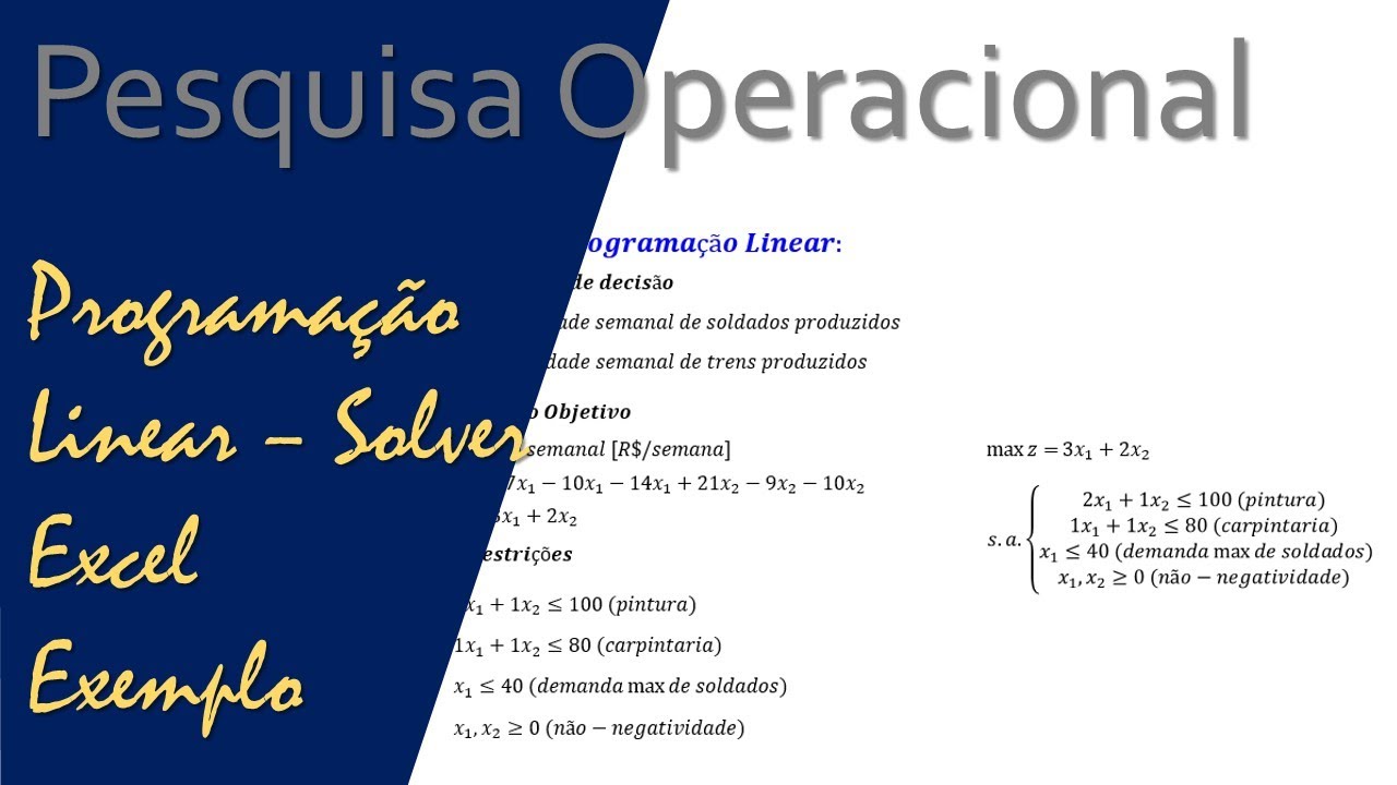 Programa o Linear Solver Excel exemplo YouTube Programa o linear solver excel exemplo youtube