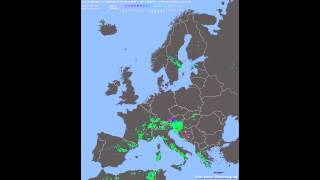 Lightning over Europe 2014 (Blitzortung.org)